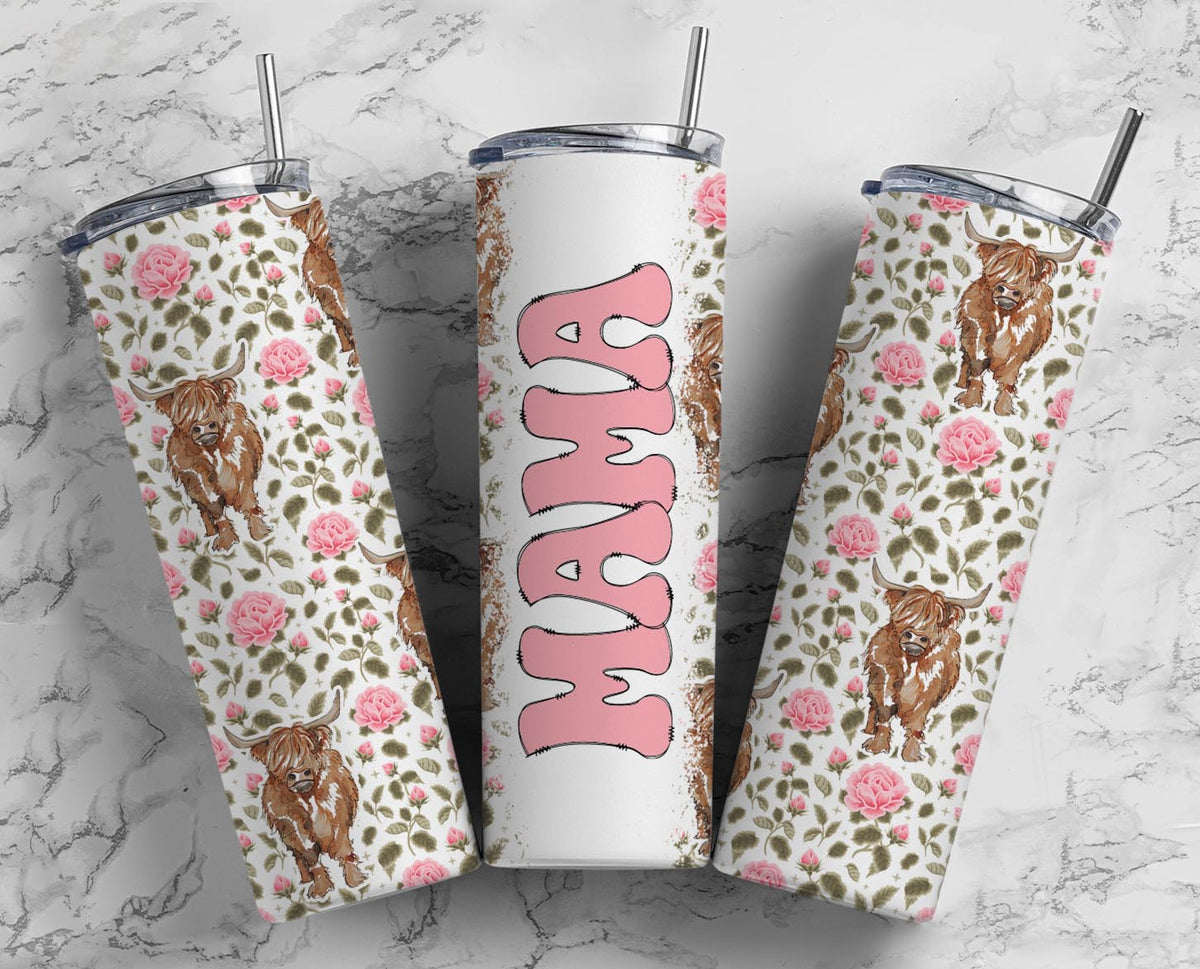Mama Highland Cow Tumbler