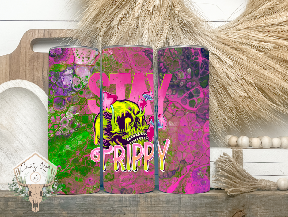 Stay Trippy Mushroom Tumbler