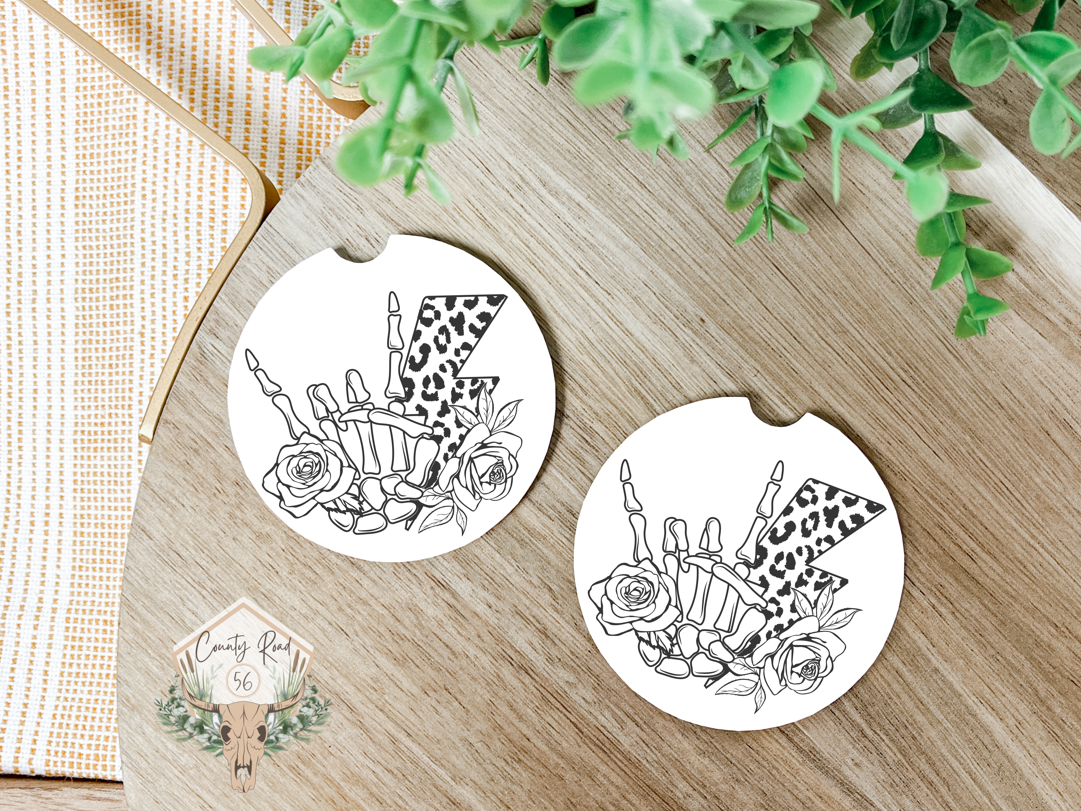 Skellie Rocker Ceramic Car Coaster Set