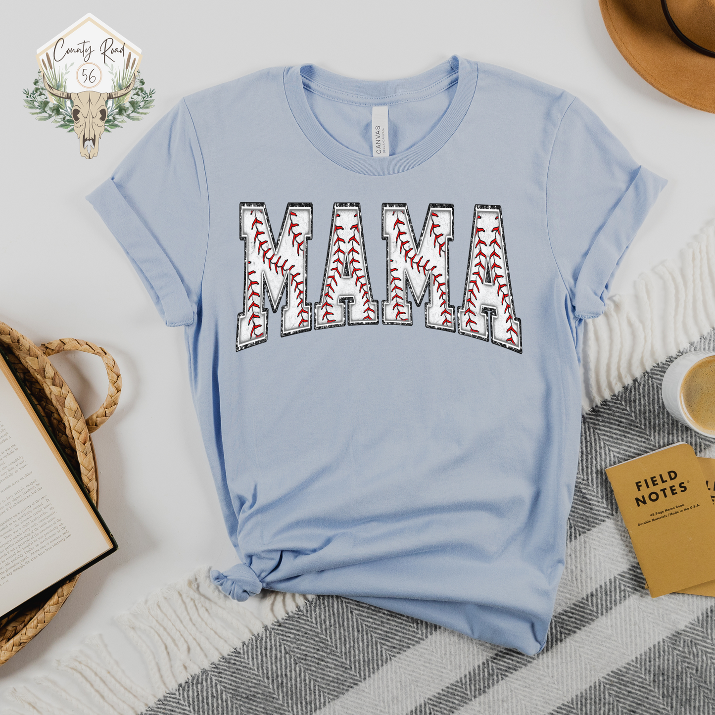 Mama Baseball Faux Embroidery