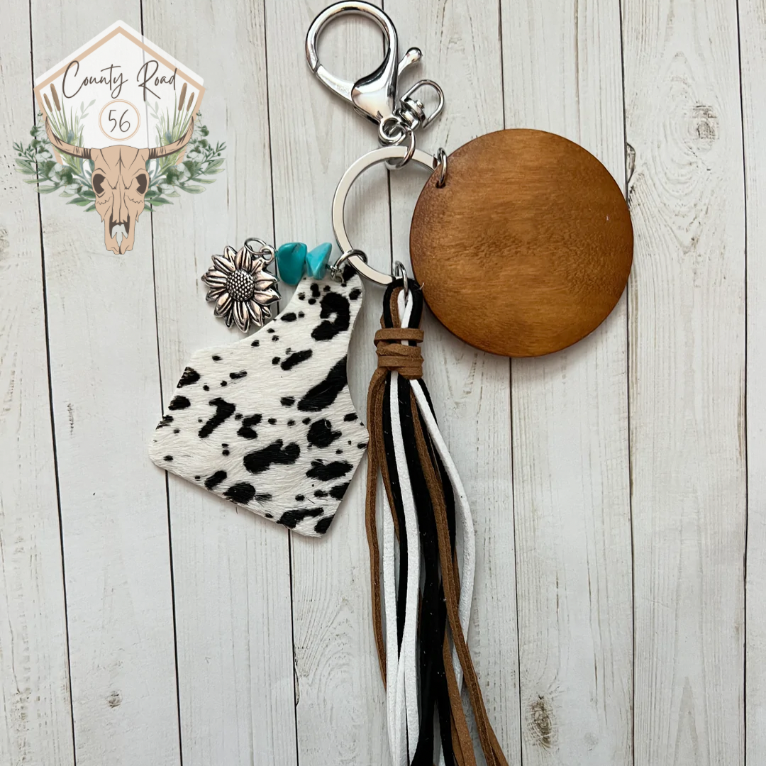 Cow Tag Keychain