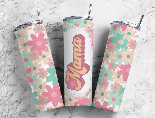 Retro Floral Mama Tumbler