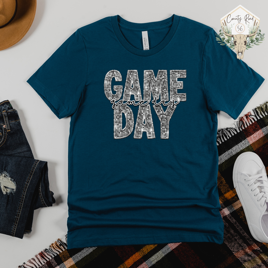 Game Day Faux Embroidery Faux Sequin Design
