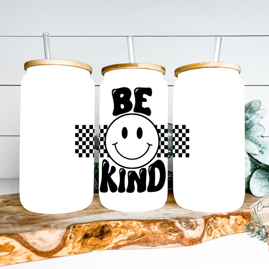 Be Kind Glass Can Tumbler