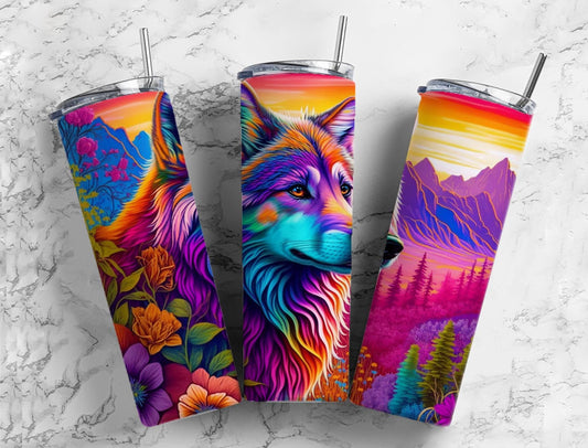 Neon Wolf Tumbler