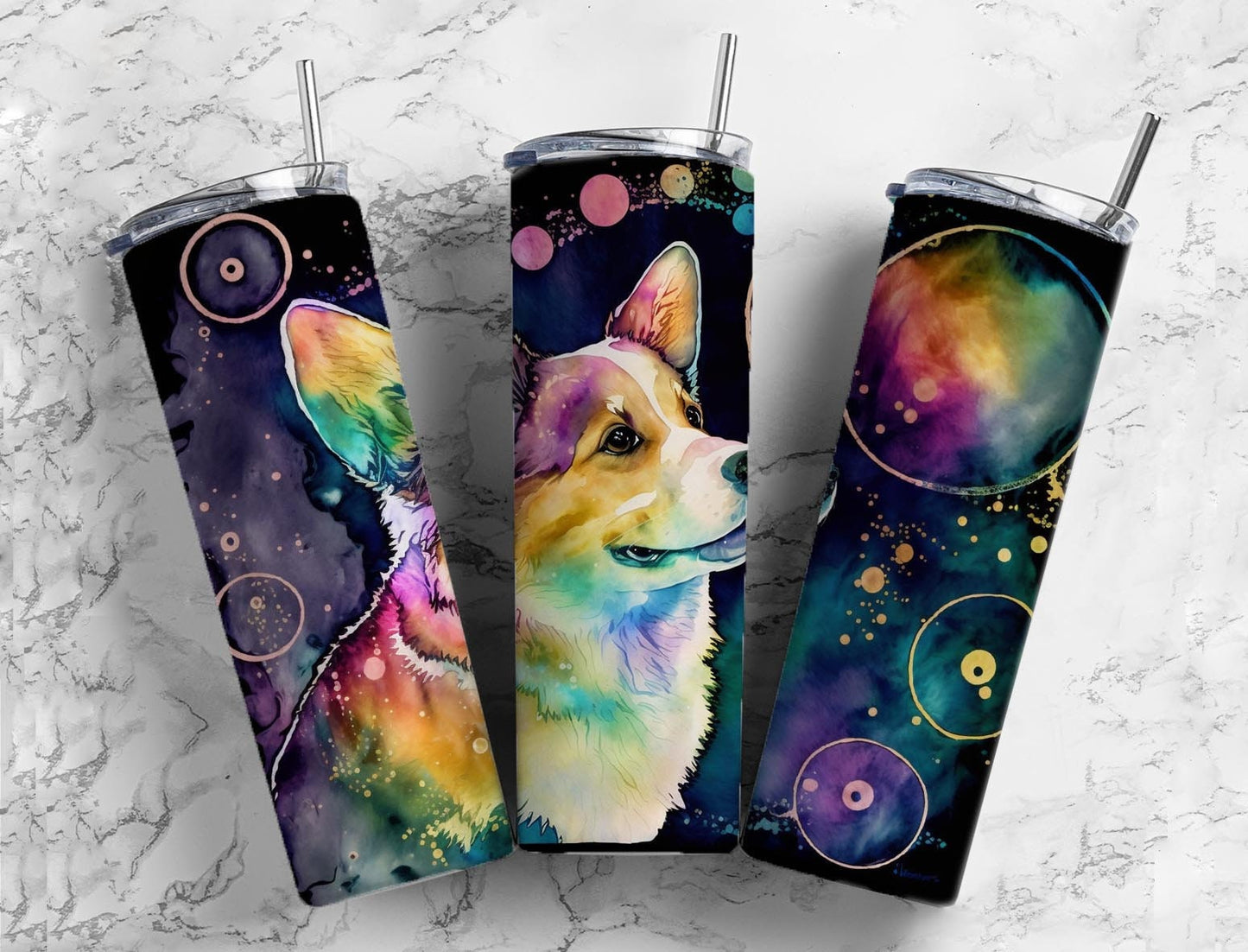 Space Dog Corgi Tumbler
