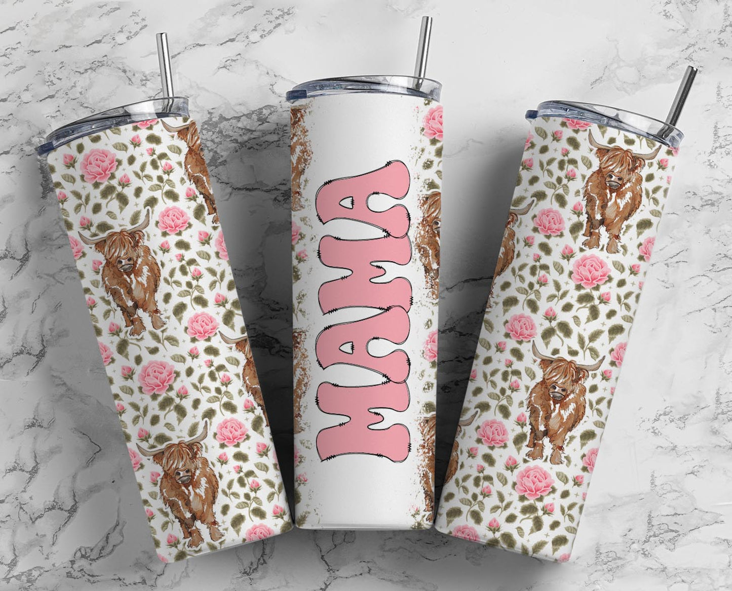 Mama Highland Cow Tumbler