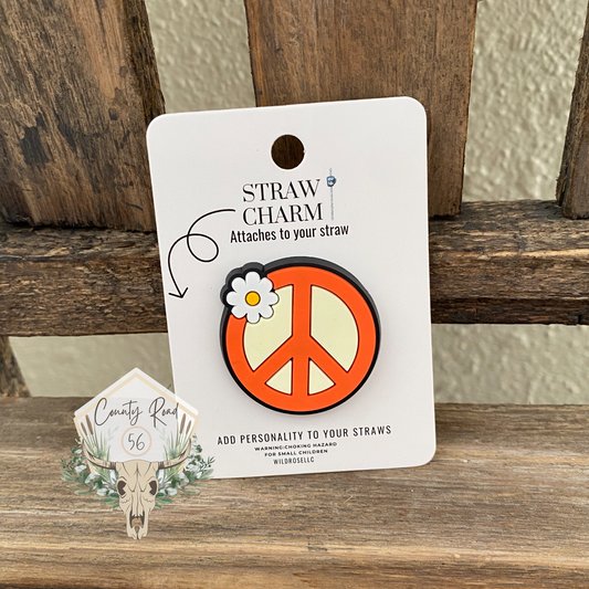 Cute Flower Peace Straw Charm