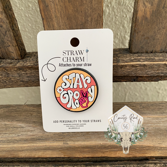 Stay Groovy Straw Charm