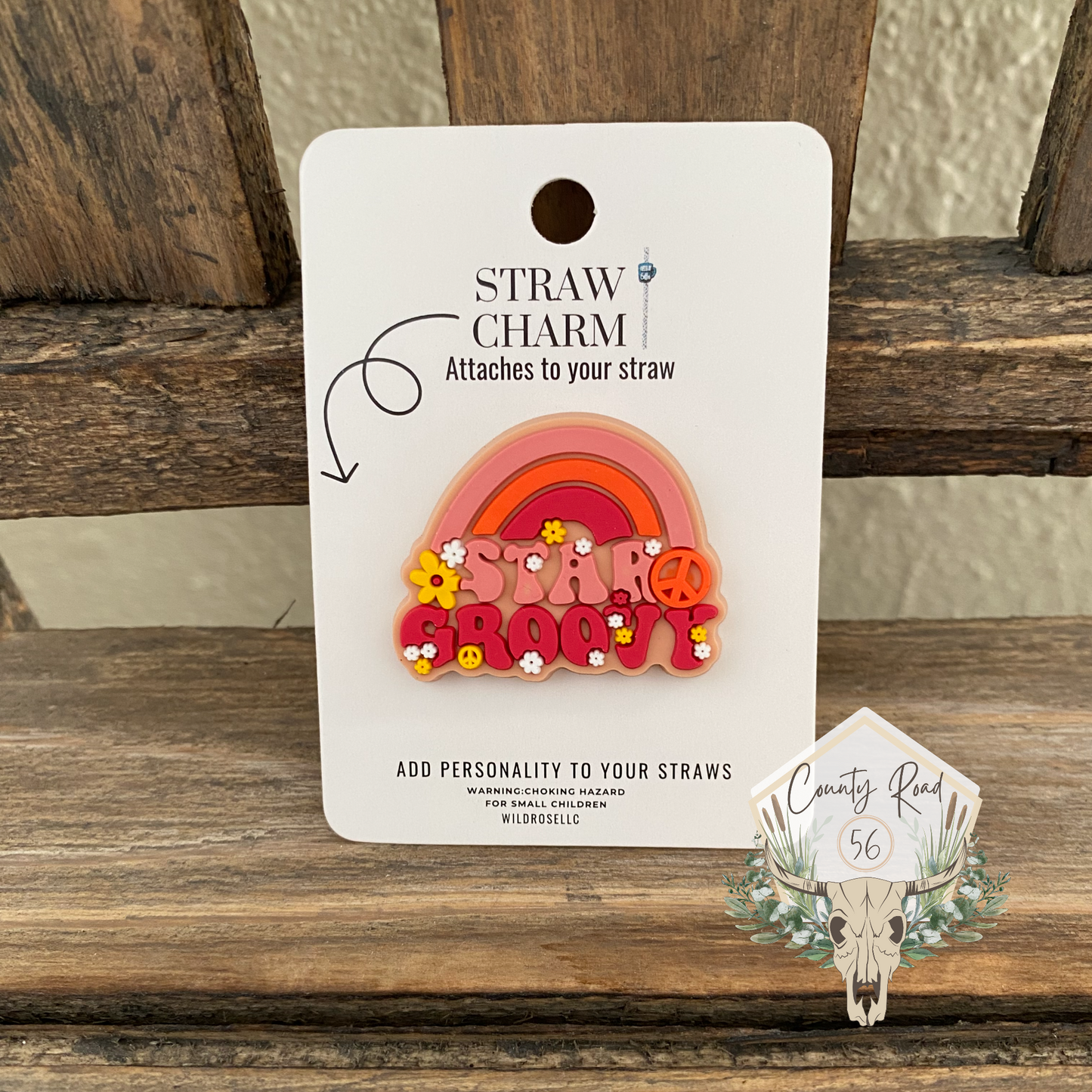 Star Groovy Straw Charm