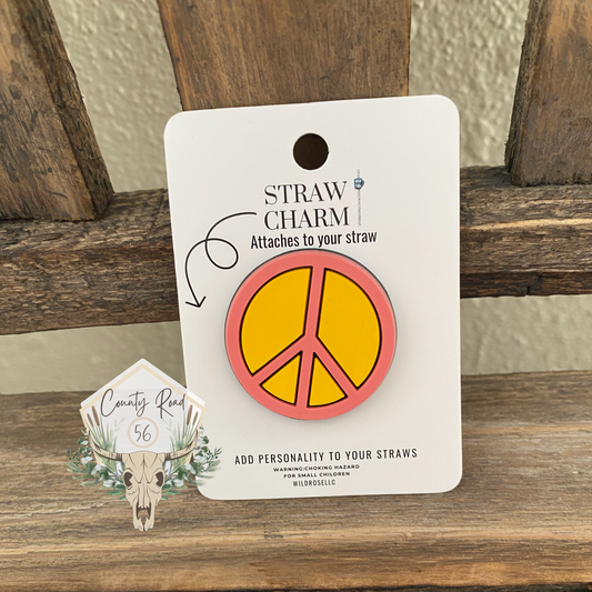 Simple Peace Straw Charm