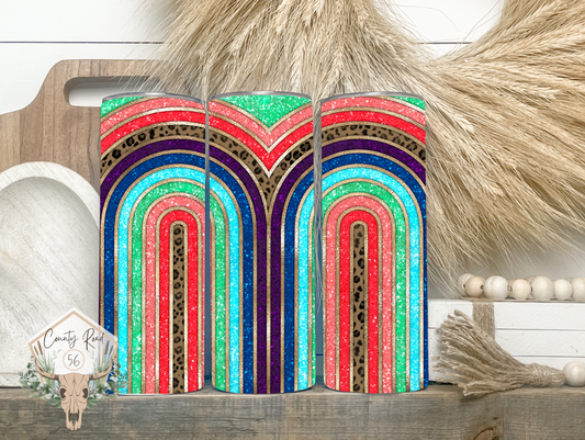 Glitter Rainbow Tumbler