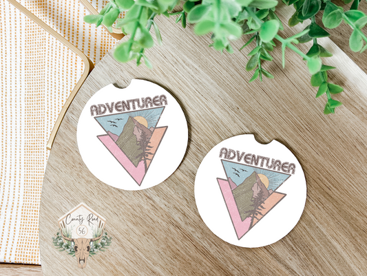 Adventurer Ceramic Car Coaster Set