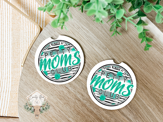 Petty Moms Club Ceramic Car Coaster Set