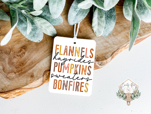 Flannels Pumpkins Bonfires Felt Freshie