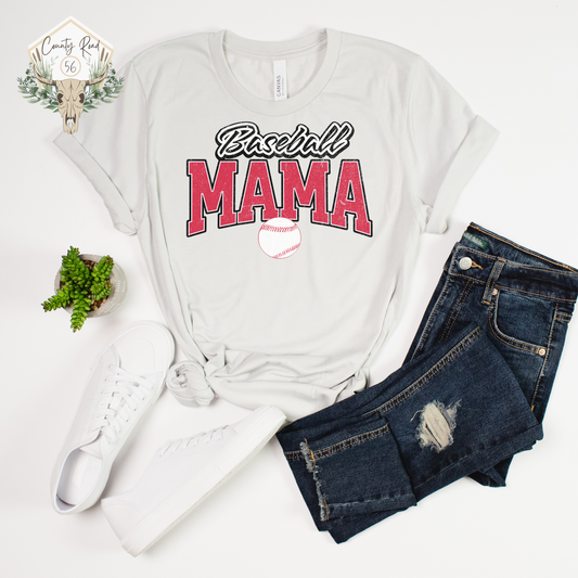 Baseball Mama Faux Embroidery
