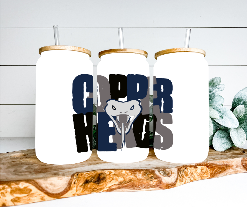 Copperheads Glass Can Tumbler