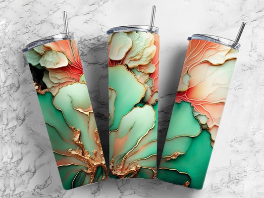 Painted Floral Tumbler