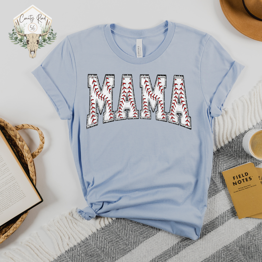 Mama Baseball Faux Embroidery