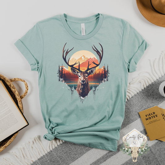 Deer Sunset Landscape