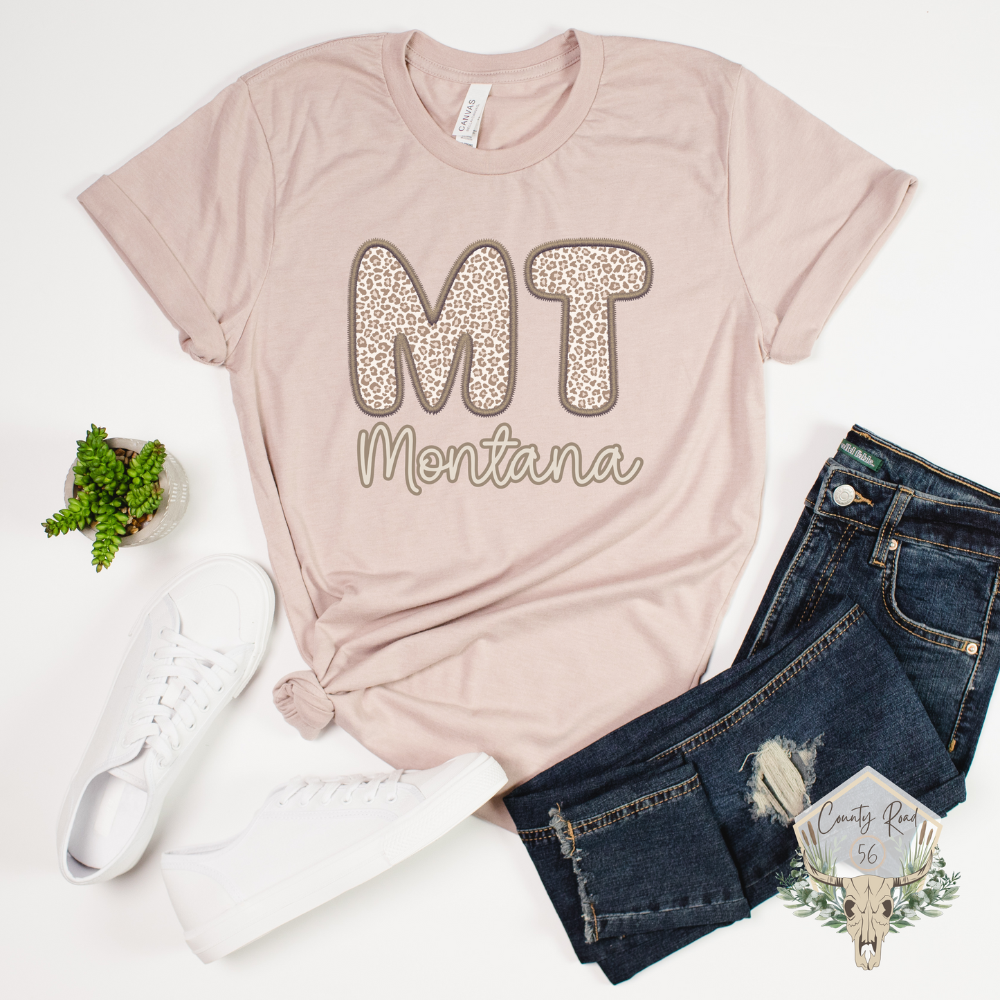Cream Leopard Montana FAUX EMBROIDERY