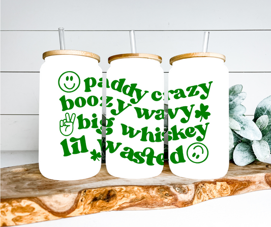 Paddy Crazy Glass Can Tumbler