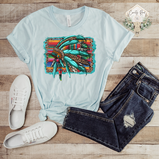 Turquoise Feathered