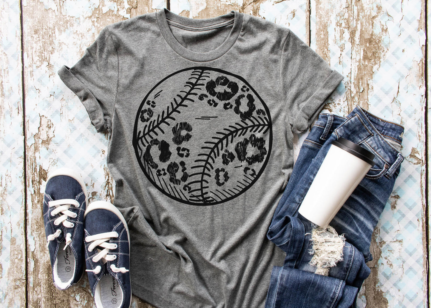 Black Leopard Print Baseball