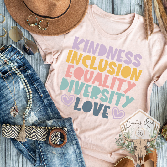 Kindness Inclusion Equality Diversity Love